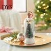 Festive Message Bottle Ornament Christmas Tree in A Recordable Voice with Unique Keepsake Playback Cork Greeting Glass Snowy Scene Xmas Gift