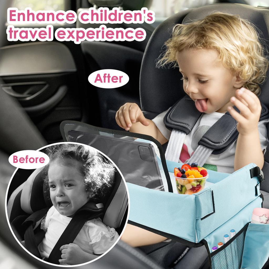 Car Seat Tray Foldable Car Seat Table Practical Airplane Activity Table for Children Boy Girl Portable Toddler Kid Travel Tray