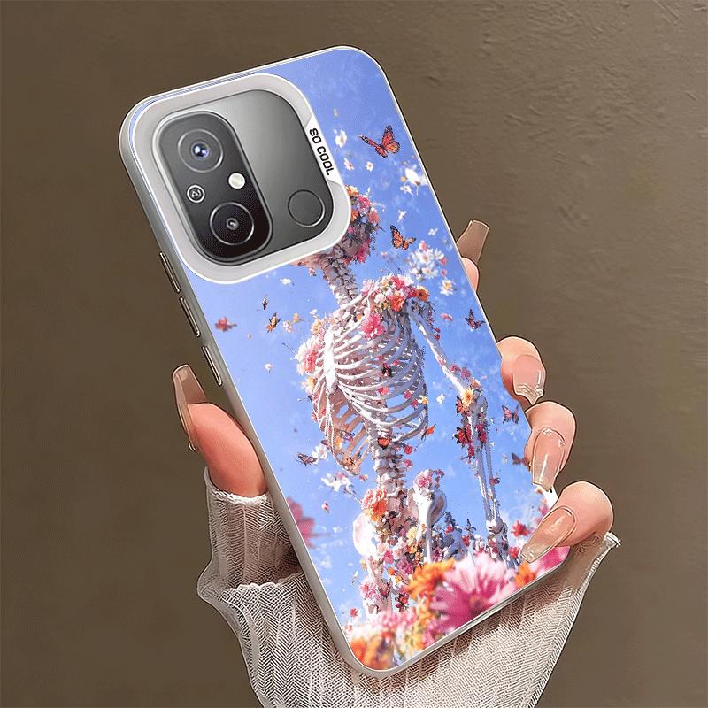 Floral Skull Flower Skeleton Shockproof Phone Case for Xiaomi Poco X7 X6 X5 X3 Pro F7 Ultra M8 Redmi 15C 15 14C 13C 12C 10C 13 1