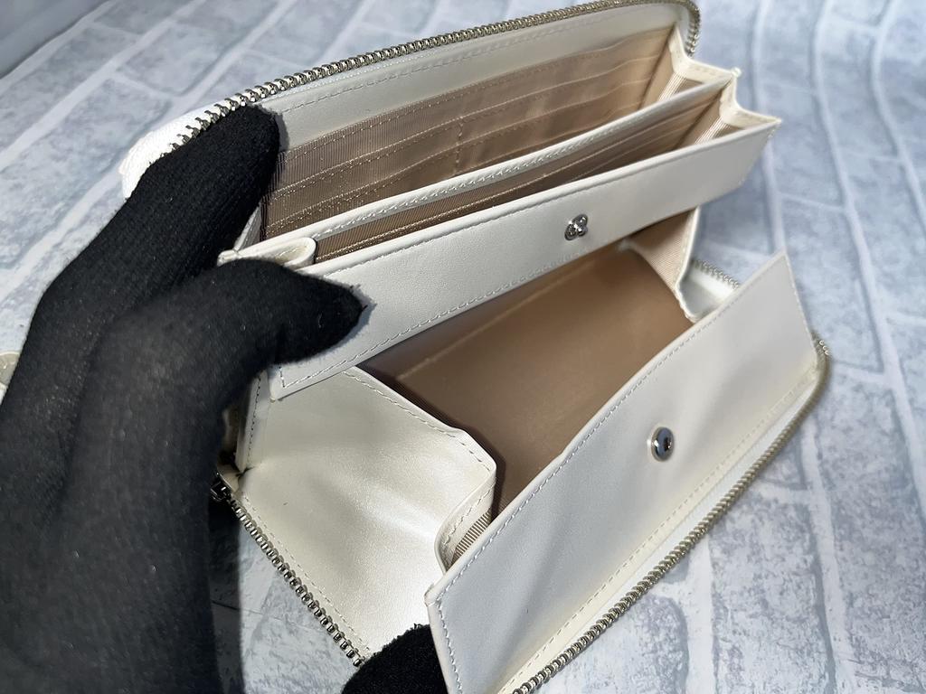 GUODI Langes Portemonnaie mit Rundum-Reißverschluss und Kartenfach, Echtes Pythonskin-Leder mit Perlmutt-Finish, Schlangenleder, für Damen und Herren, HL-10042 (Perle