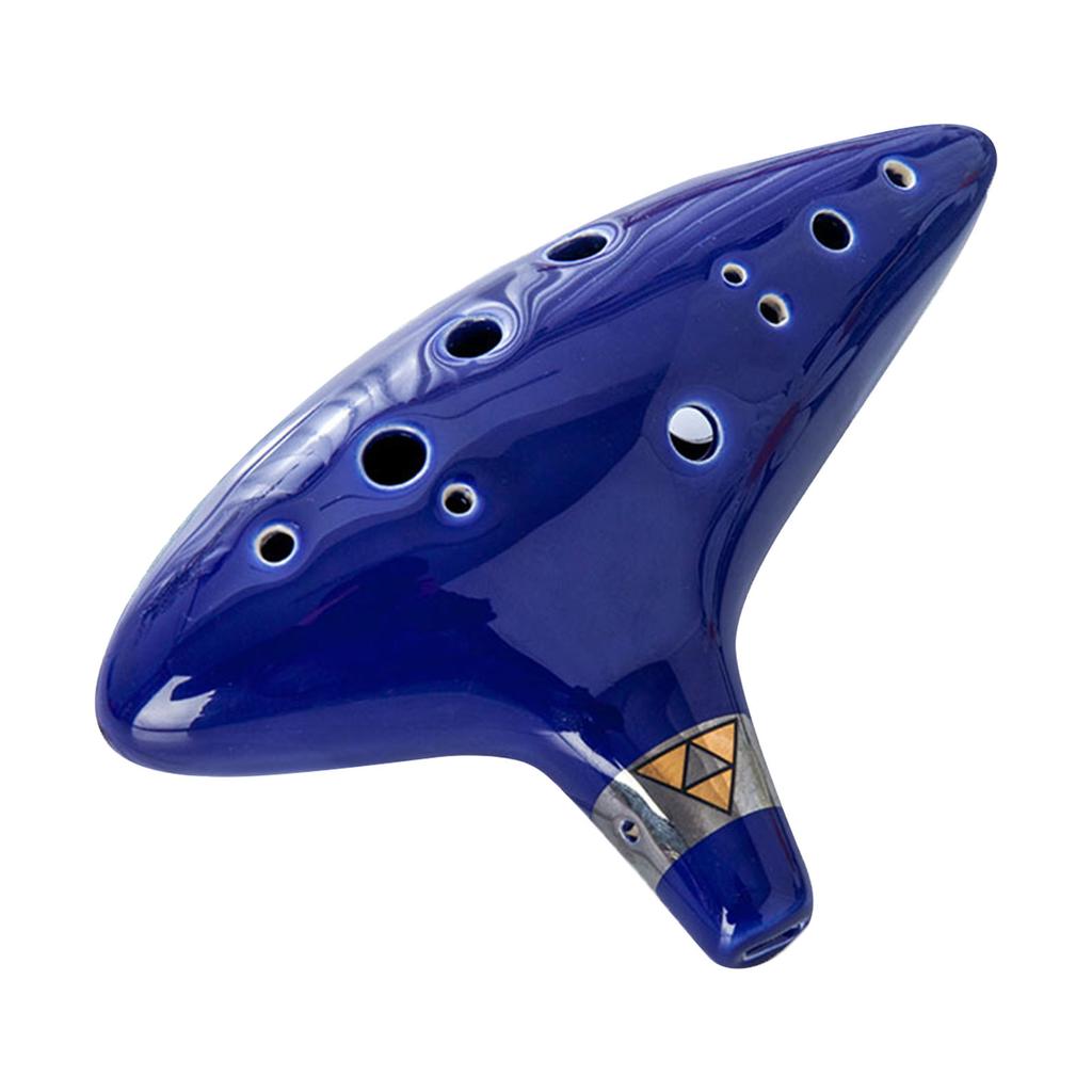 12 Holes Alto C Ocarina Ceramic Ocarina with Lanyard Handrest Mini Wind Instrument for Beginners