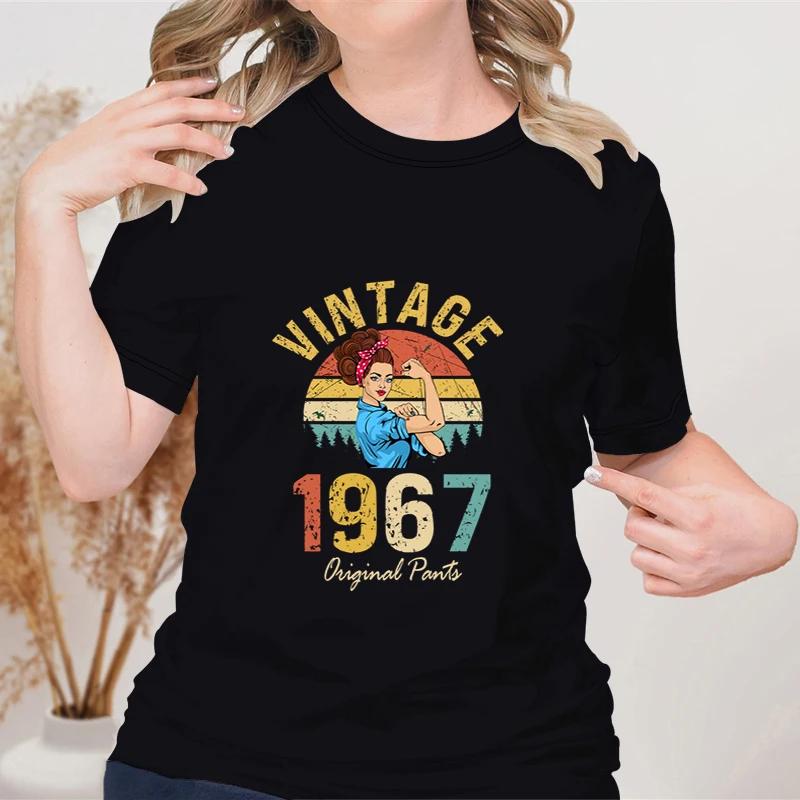 60th Birthday Gift Women Vintage 1964 Tshirt Original Parts Round Neck Classic Tops Age Clothes Retro Blouse Born 1964 TShirt