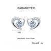 Sterling Silver Earrings Zircon Heart-Shaped Earrings For Women Earrings Anniversary Birthday Party Wedding Jewelry Gift