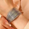 Elegant Multi-Layer Adjustable Open Ring - Versatile Niche Design with Glittering Threads for Women