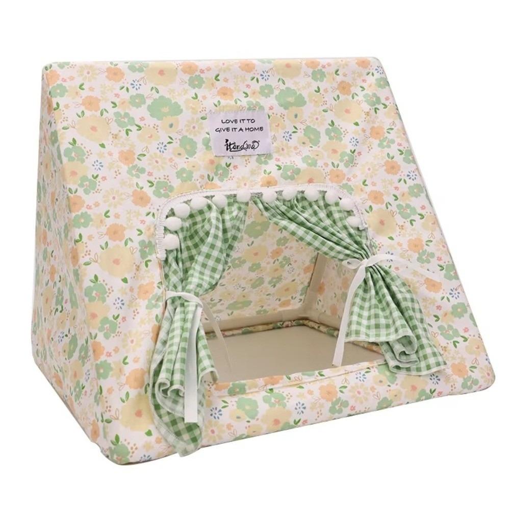 Floral Print Cozy Sleeping Tent Soft Cotton Bottomless Hideout Hamster Cage  For Rabbits Guinea Pig