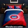 Chicago Cubs Design Bed Bedding Set 1 Duvet Cover + 2 Pillowcases Soft Breathable Household Bed Linens