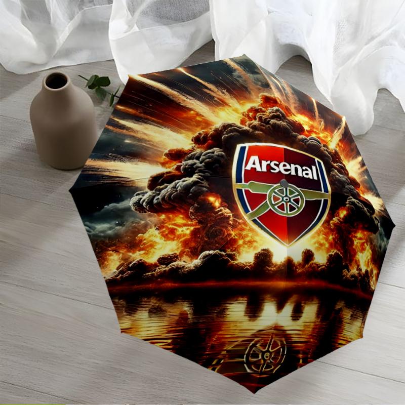 Arsenal Football Club Theme Automatic Umbrella, Lightweight & Portable, 8 Rib, Perfect for Outdoor Travel, Birthdays, Christmas, Gifts.