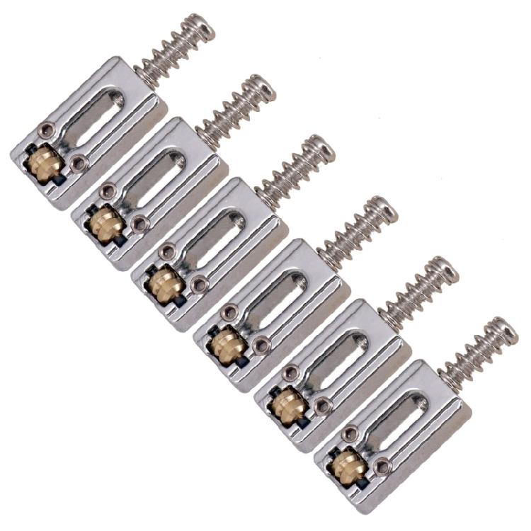 6 Pcs Guitar Tremolo Bridge Saddles Metal 6 String Roller Saddles Guitar Parts