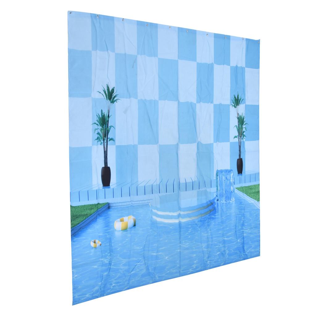 Shower Curtain Waterproof Polyester Decorative Curtain with 12pcs Hook for Bathroom Home Decoration