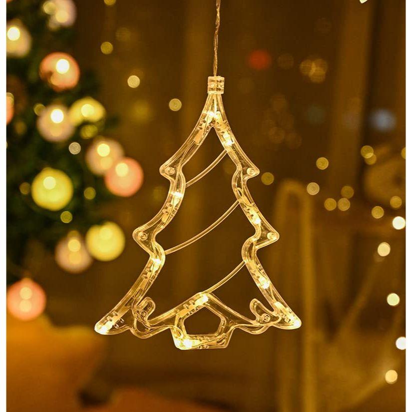 Plastic Christmas Reindeer LED Curtain Lights -2.5 M (Pack of 1) Warm White, Lights for Christmas, Christmas Lights, Led Curtain Light, Festive Light