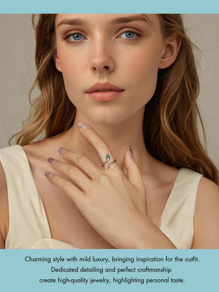 BAMOER 925 Sterling Silver Coiled Snake Ring Unique Design Ring With Formal Attire For Women Fine Jewelry Party