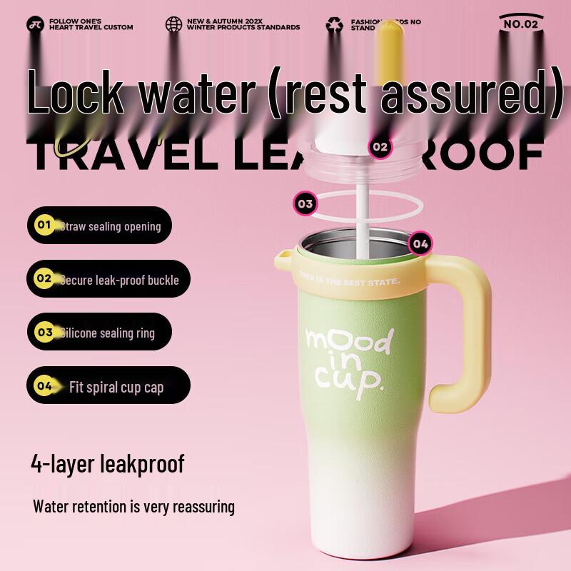 RELEA 1300ml Large Capacity Insulated Straw Cup