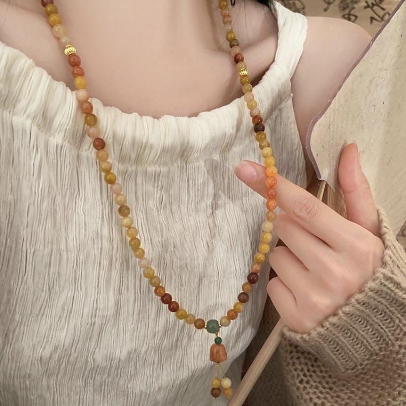 Long String Stacked Wearing Lily of the Valley Artificial Crystal Bracelet Necklace Women's New Chinese Multi-circle Long High-end Bracelet Women