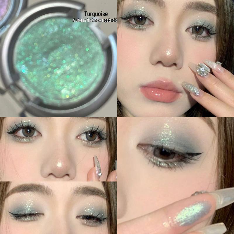 HERORANGE Iridescent Shimmer Eyeshadow Palette: Pearlescent Highlight & Under-eye Glow