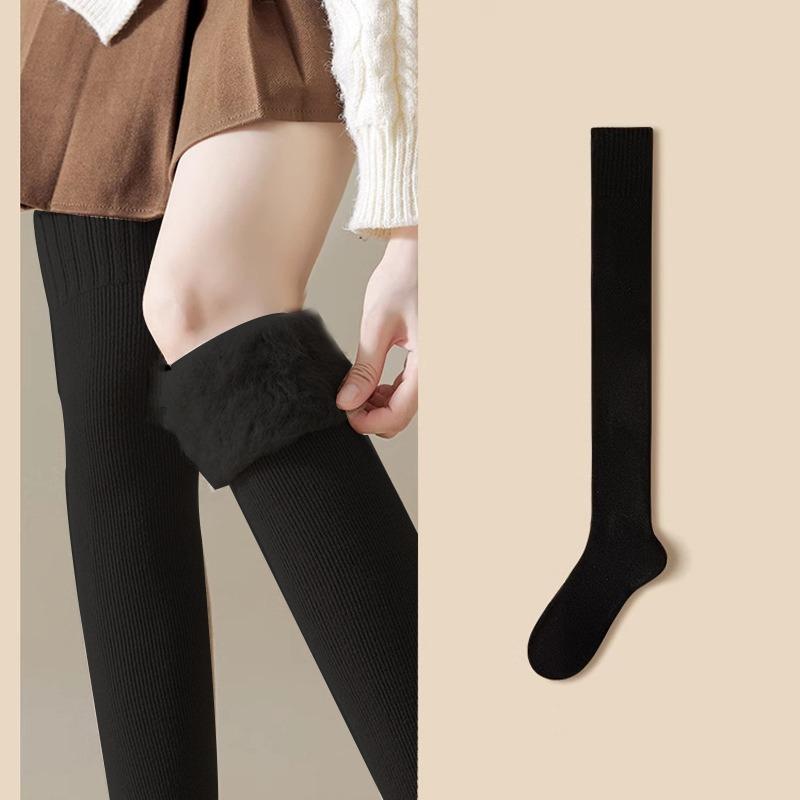 Winter Warme Lange Socken Schlauch Dick Hoher Schlauch Über Knie Kniehoch Strumpfwaren Socken Einfarbige Damen Verdicken Wadenstrumpf