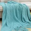 Knitted Blanket Sofa Blanket Cover Blanket Tassel Thin Blanket Office Air Conditioning Blanket Bay Window Blanket Summer Nap Blanket All-season