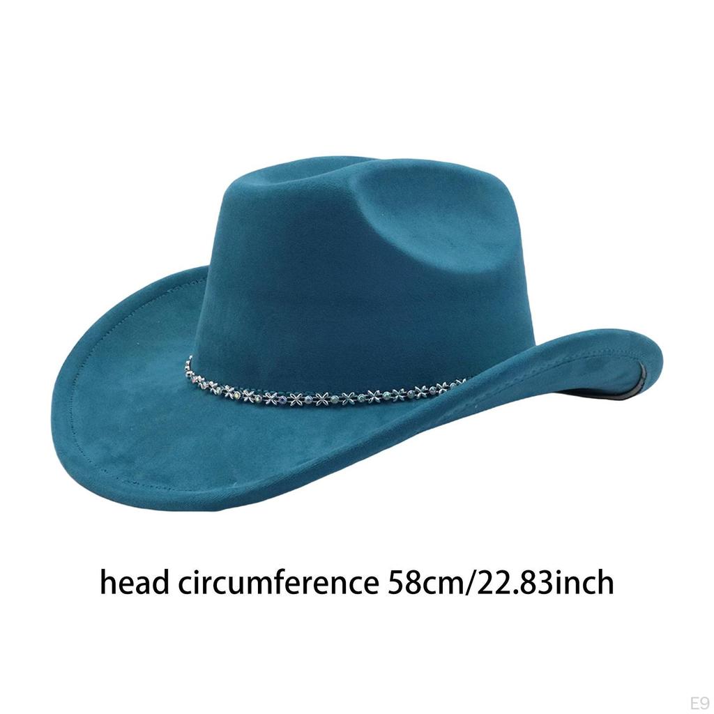 Adult Cowboy Hat, Wide Brim Western Headwear, Lightweight And Sturdy Polyester Party Suitable