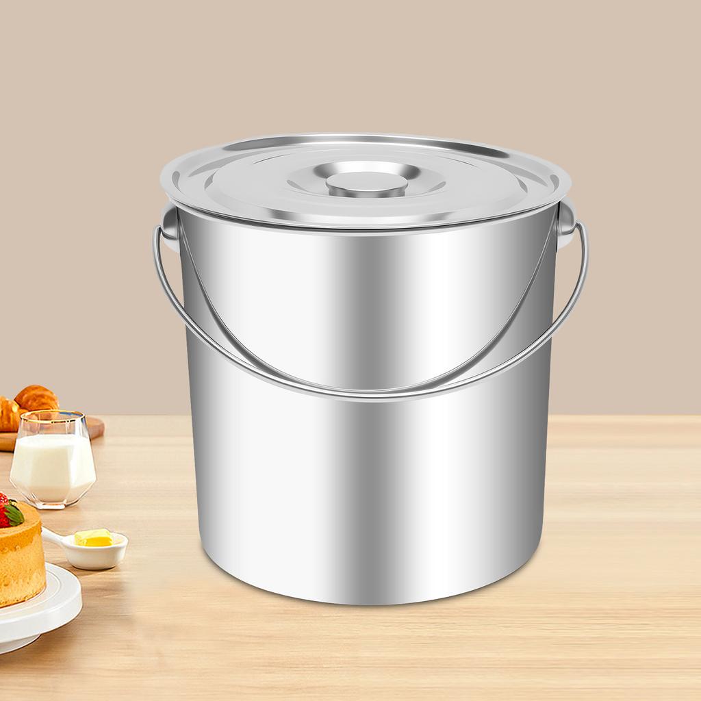 Balde de Aço Inoxidável de 20L com Tampa, Cooler Balde de Gelo para Bebidas, Festa, Exterior, À Prova de Ferrugem, À Prova de Vazamento, Recipiente Isolado