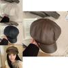 Stylish 2024 Fashionable Pu Beret Hat For Women Summer Lightweight Versatile Cap With Embroidery