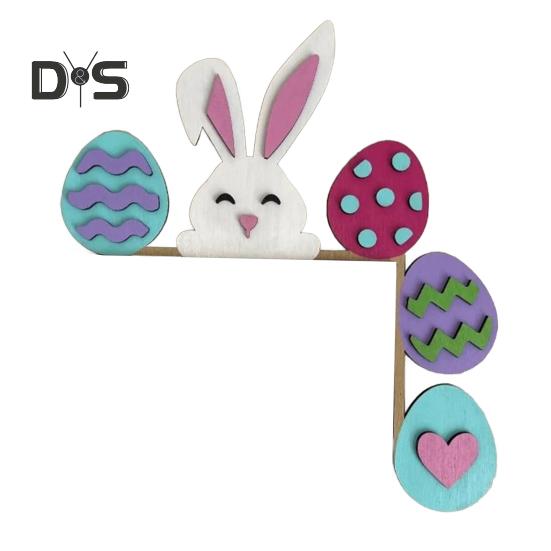 

Пасхальний заєць Куточок дверей Прикраса сільського будинку Барвисте яйце Морква Кролячі вуха Дверна рама Знак Передні двері Орнамент Верхня частина B