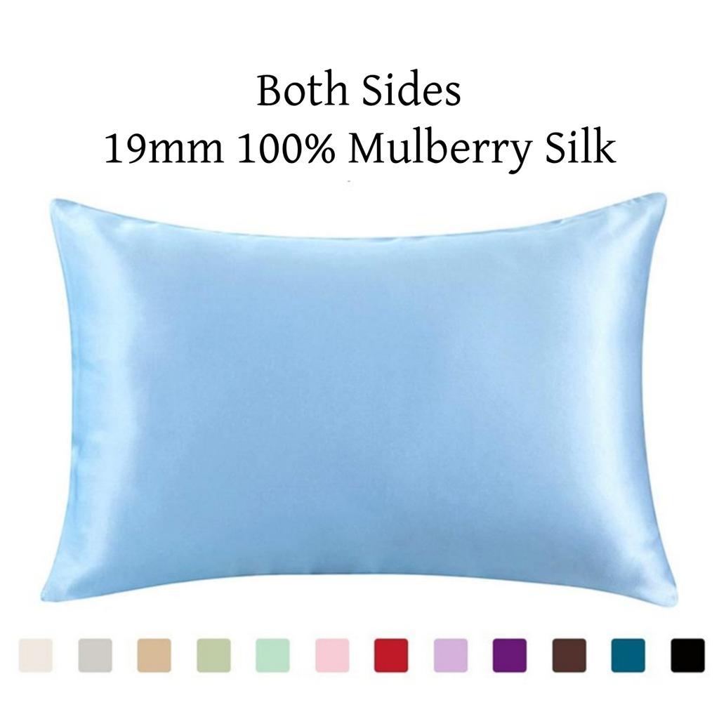 Silk Zipper Pillowcase 1pc 19mm 100% Nature Mulberry Comfortable Solid Color Silk Pillowcases For Healthy Multicolor Ls1705-01