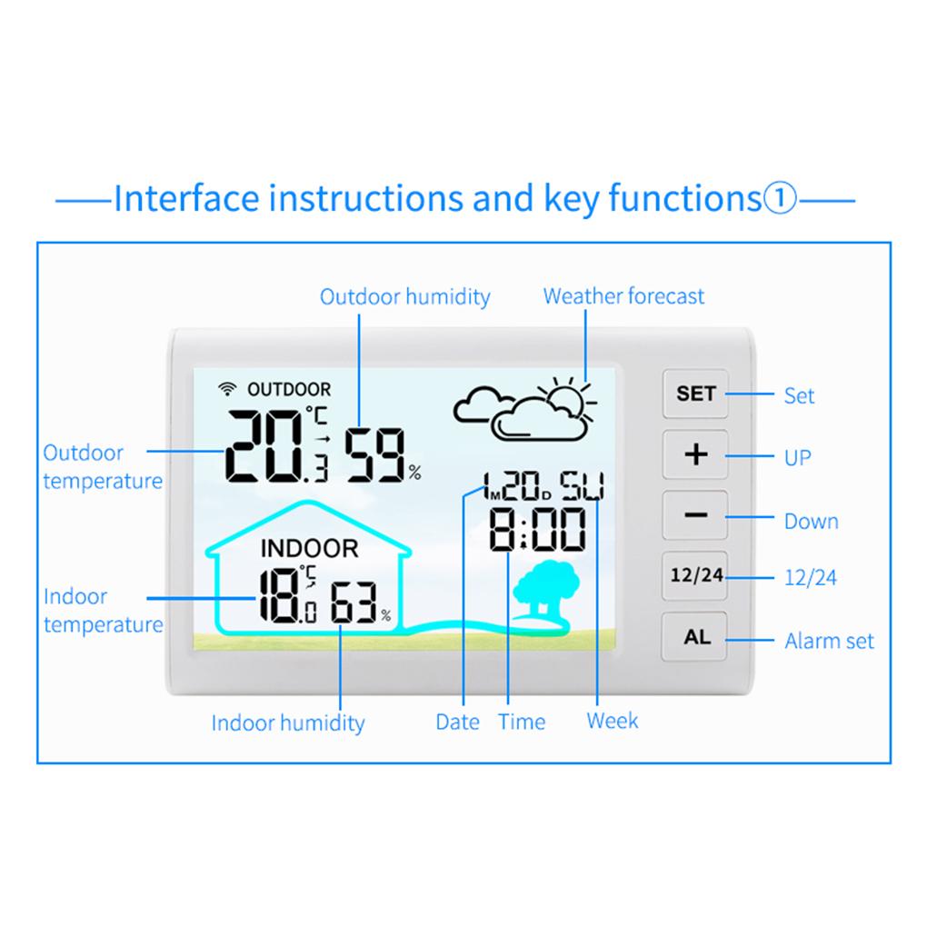 Wireless Weather Station Thermometer For Indoor Outdoor Temperature And Humidity Outdoor Thermometer