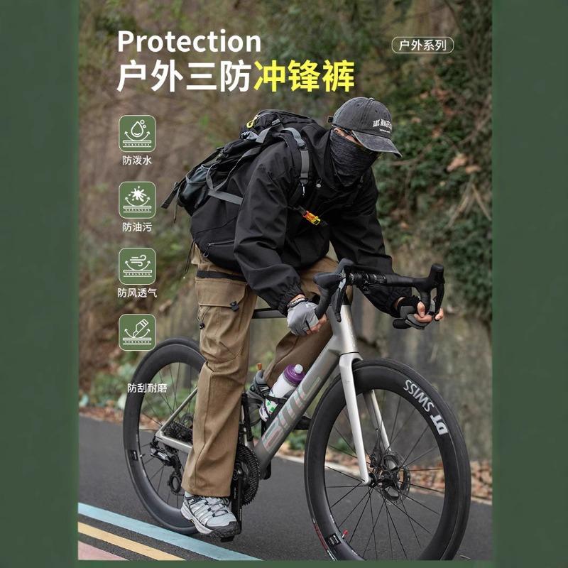 Mens Loose Straight Multi Pocket Casual Outdoor Work Cargo Pants