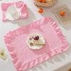 Set di tovagliette a righe rosa e blu con volant Carina Decorazione da Tavola per Cucina Sala da Pranzo Festa per la Colazione Napin