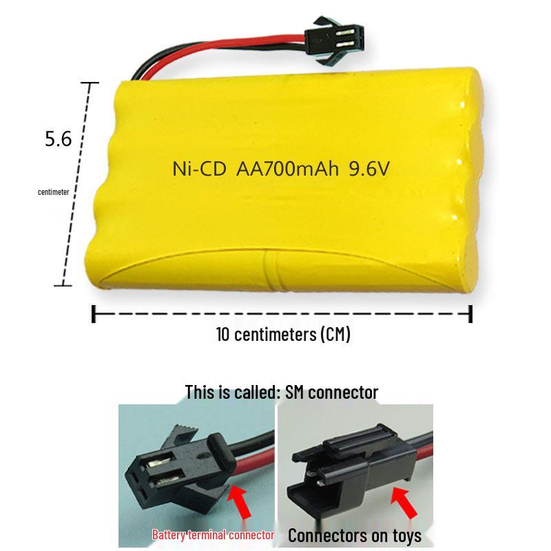 Rechargeable Battery Pack for Remote Control Toy Cars - 3.6V, 4.8V, 6V, 700mAh - Toy Accessories