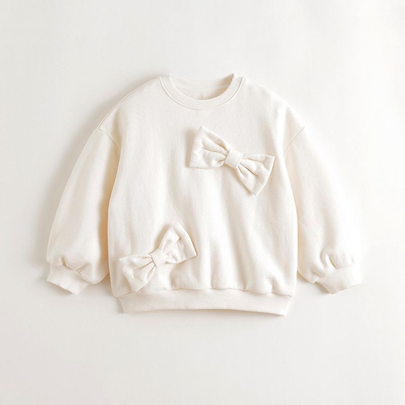 Mark Jenny Girls  Sweet Three-Dimensional Bow Sweatshirt Kidsren s Pullover 2026 Spring New Style 551200 Miffy White 120