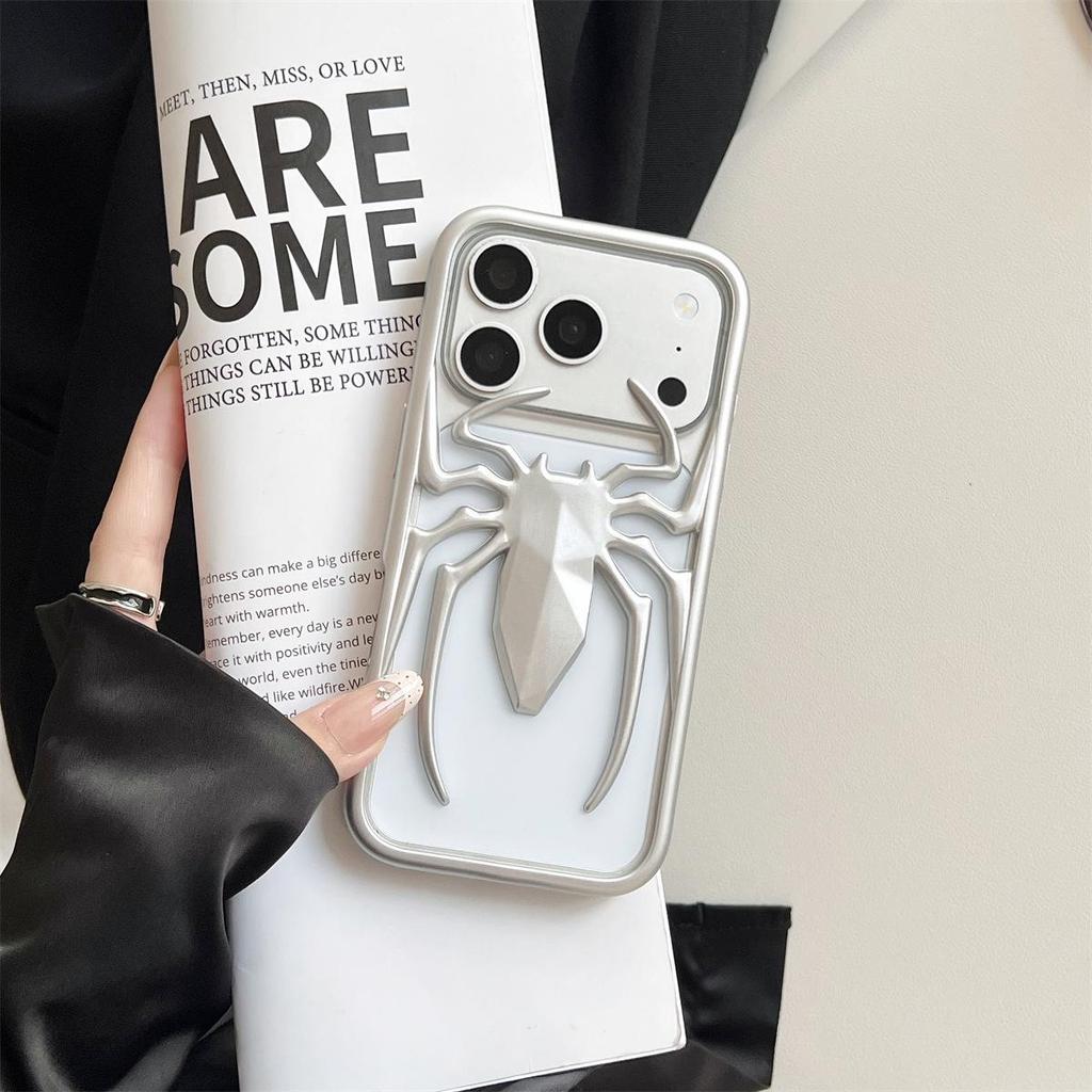 Electroplated Spider Design iPhone 14/13/12 Pro Max Anti-fall Case