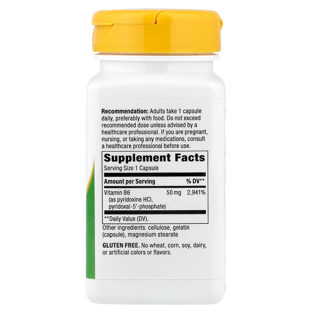 Nature's Way Vitamin B-6 50mg, 100 Capsules