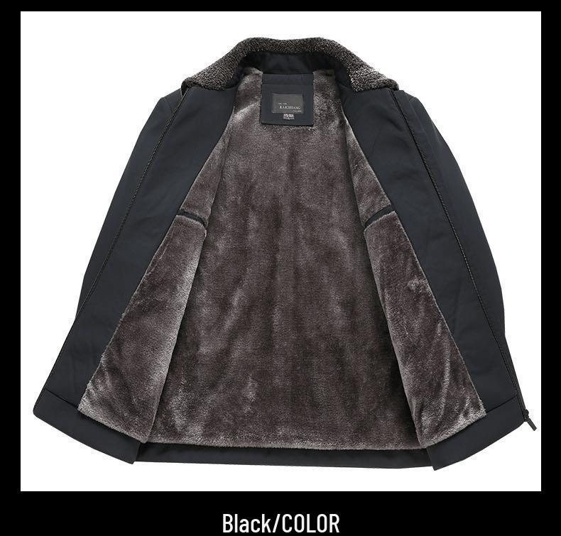 Woodpecker Men's Plus Velvet Thickened Winter Jacket - Warm Cotton Outerwear for Middle-Aged and Elderly