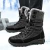 Botas Altas de Invierno para Hombre Botas de Nieve Súper Cálidas Botas de Senderismo Impermeables Parte Superior de Cuero Talla Grande 48 Zapatilla Deportiva Outdoor para Hombre