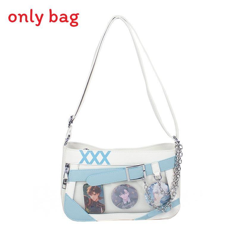 

Color Blocking Simple And Chain Design Women Casual Shoulder Bags Itabag Blue