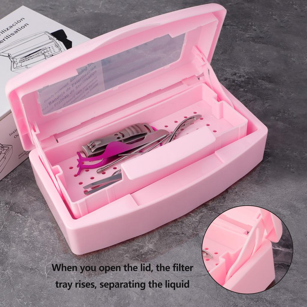 1 pcs Nail Sterilization Box Nail Tools Sterilization Box False Eyelash Cleaning Box Alcohol Cleaning Soaking Filter Box