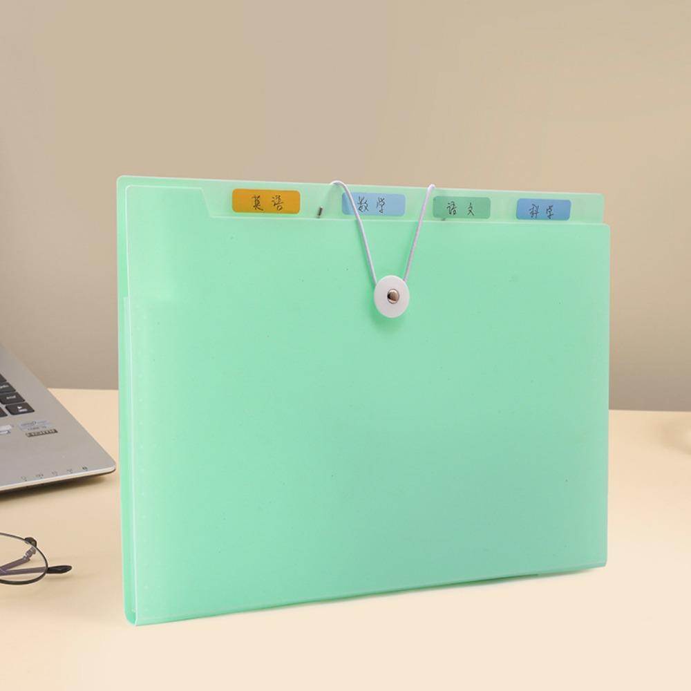 12 Layers A4 File Folder Elastic Strap Design Exam Paper Storage Booklet File Bag Document Storage