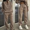 Thicken Warm Sweatpant Suits Women Stand Collar Zipper Sweatsuit Winter Fashion Outwear Women 2 Pc Sets