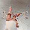 Internet celebrity small fresh plain face high sense anti-blue glasses business elegant versatile can be matched with degree flat mirror