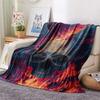 Winged Skull  Print Flannel Blanket, High Quality Comfortable for All Seasons, Home Decor, Warmth and Comfort