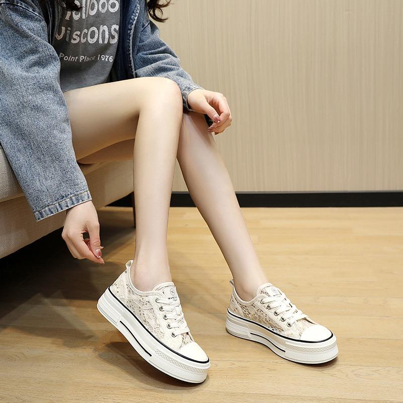 New net shoes women's spring and summer casual women's shoes thick-soled breathable pattern versatile student