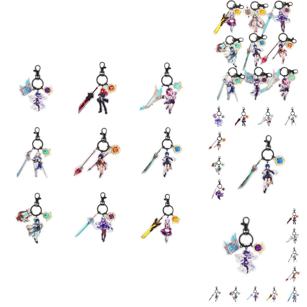 Genshin Impact Porte-clés Figurine Pendentif Ornement Cadeau d'Anniversaire Acrylique