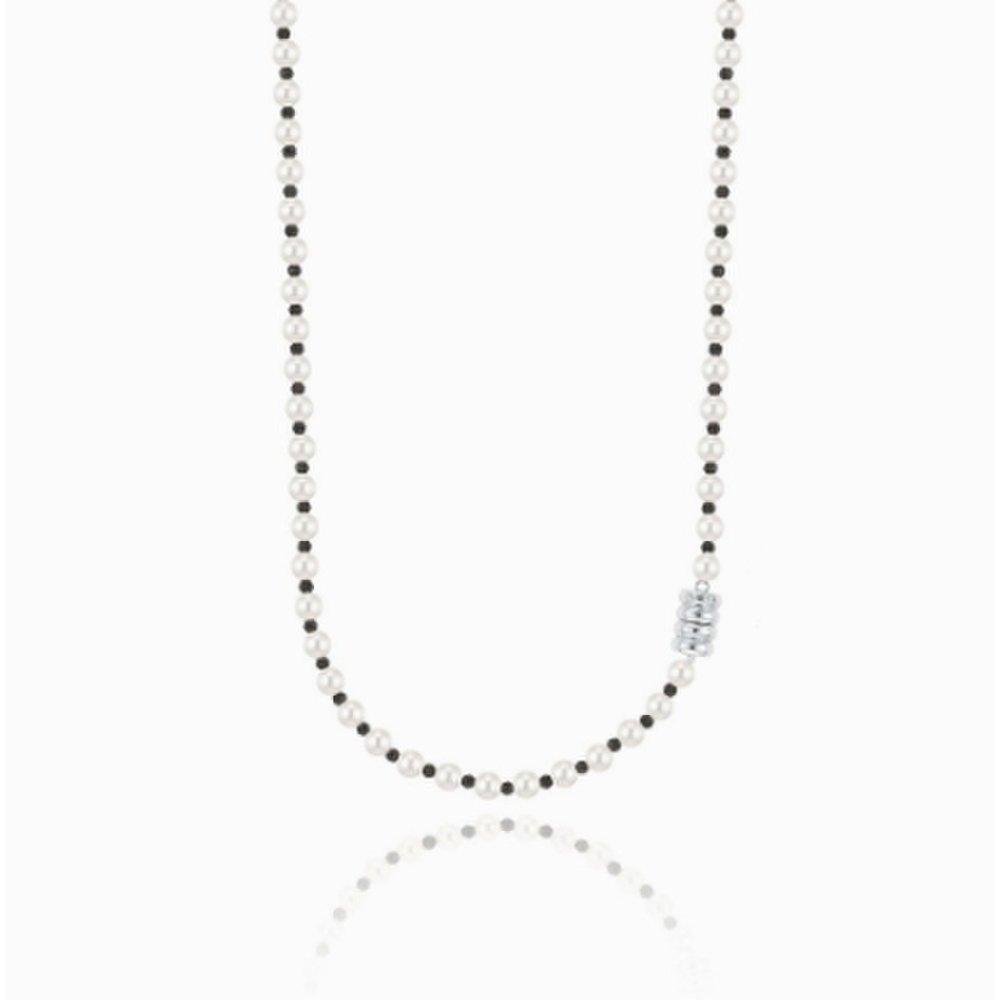 Godron Black Bead Mix Pearl Necklace (4mm) Llns25237S_S