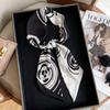 Korean Version of Rabbit Long Silk Scarf Streamer Women's Spring and Autumn New Scarf Double-layer Double-sided Decorative Scarf Handle Tied Bag