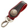 Degner K-18 Vivid Leather Genuine Leather Key Chain for Motorcycles and Motorcycles, Black/Red, Multicolor (black / Red)