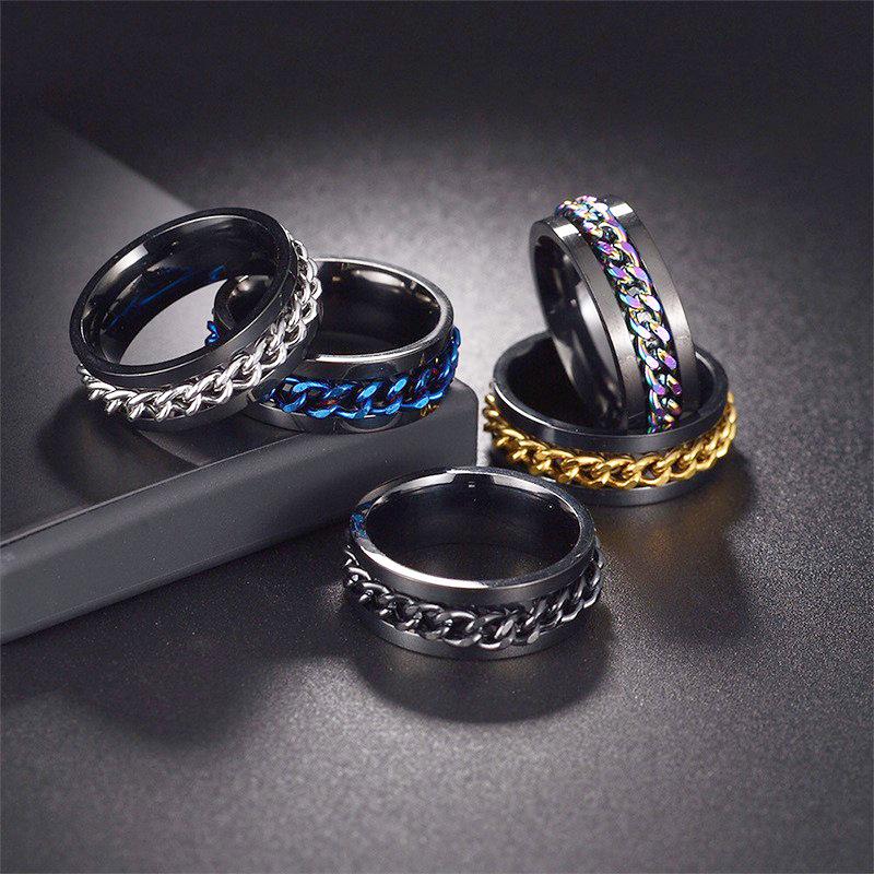 2023 European & American Titanium Steel Rotating Punk Couple Ring for High-Quality Decompression and Anti-Dryness