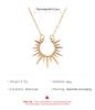 Exquisite Sun Flower Chain Geometric Pendant Necklace Women Gold Plated Half Circle Spiked Colar Choker Stainless Steel Jewelry Necklaces Accessories
