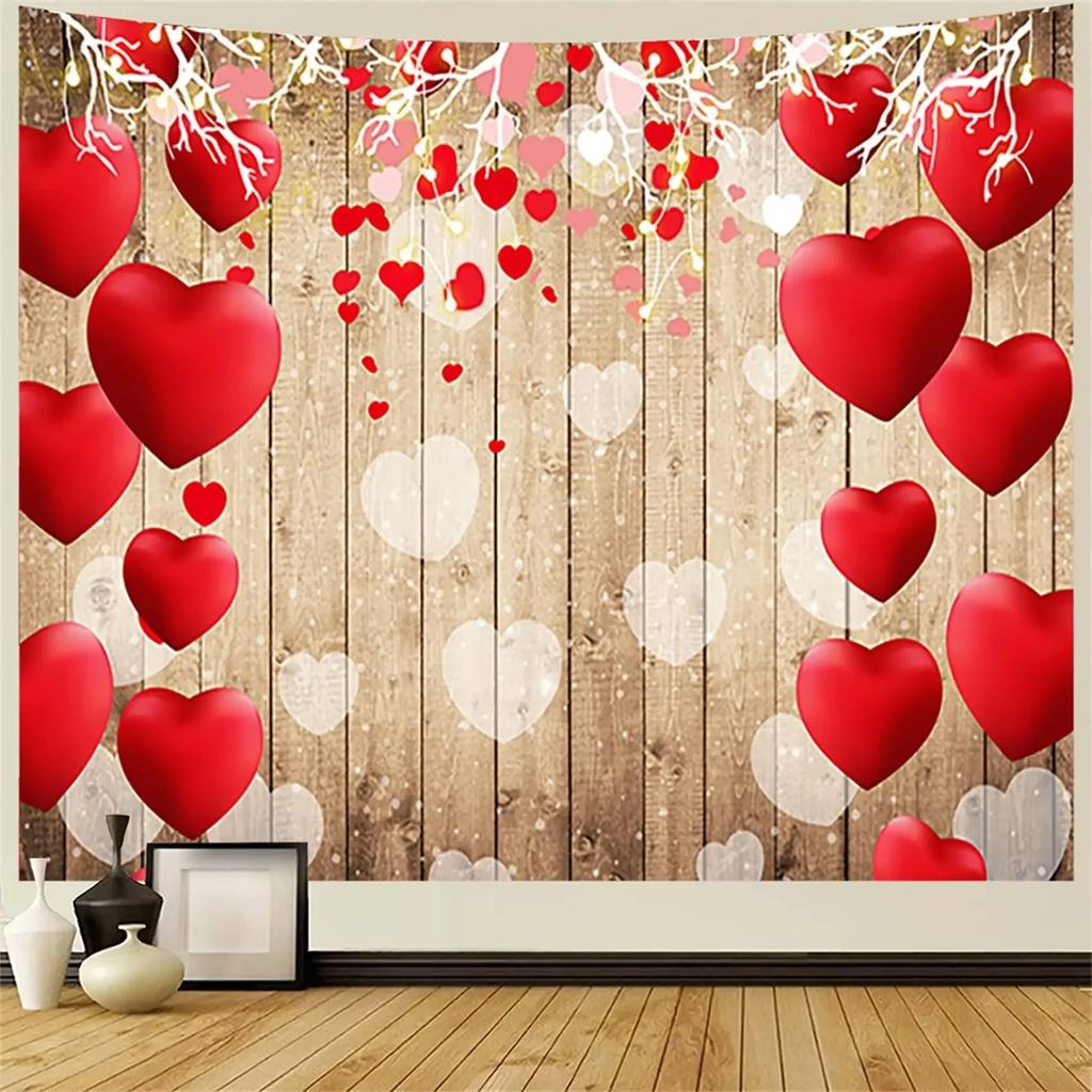 Colorful Watercolor Heart Pattern Tapestry Office Living Room Decoration Home Wall Tapestry