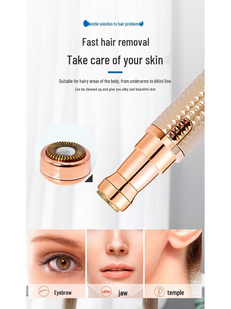 Women's Electric Eyebrow and Nose Hair Trimmer & Razor Set