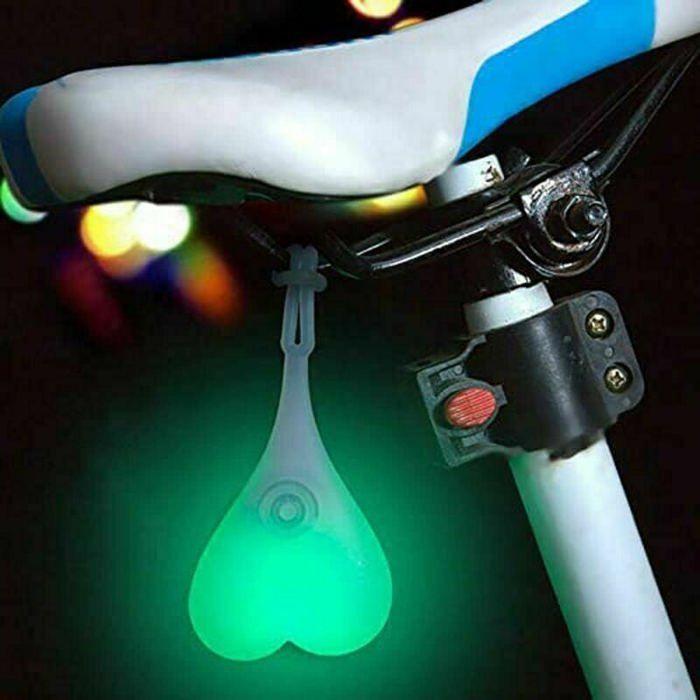 

Feux arrière de boule de vélo, lumières d avertissement de coeur de vélo, lampe d oeuf LED essenti de nuit, imperméable Vert-